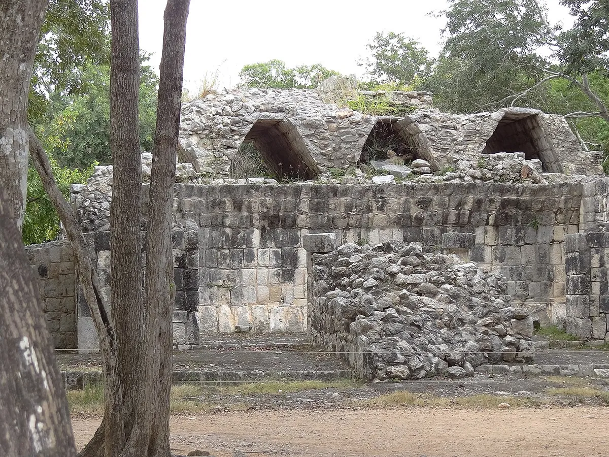 Temple at the Group of a Thousand Columns visited independently at Chichen Itza, Yucatan, Mexico