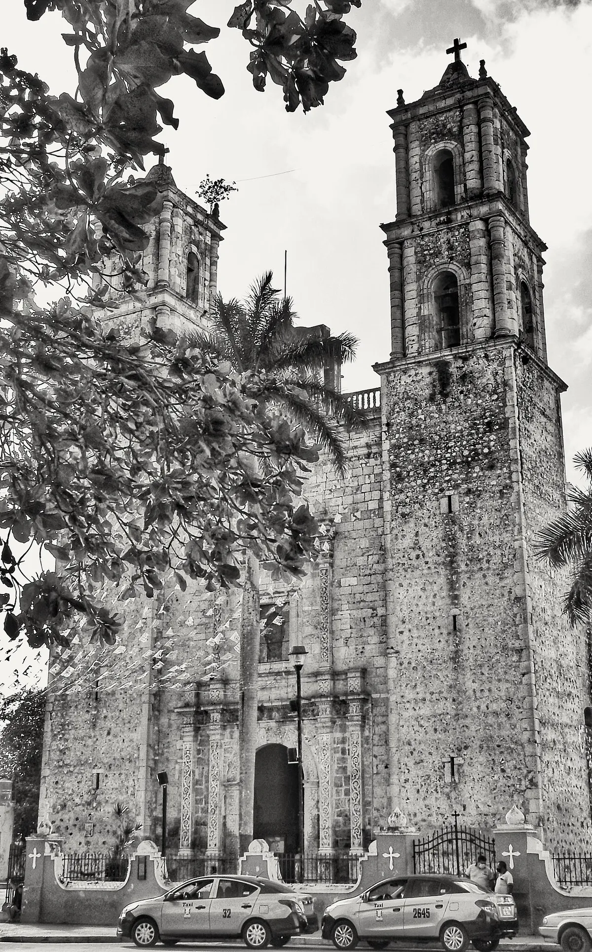 Cathedral on the main plaza of Valladolid, the nearest city to Chichen Itza, Yucatan, Mexico